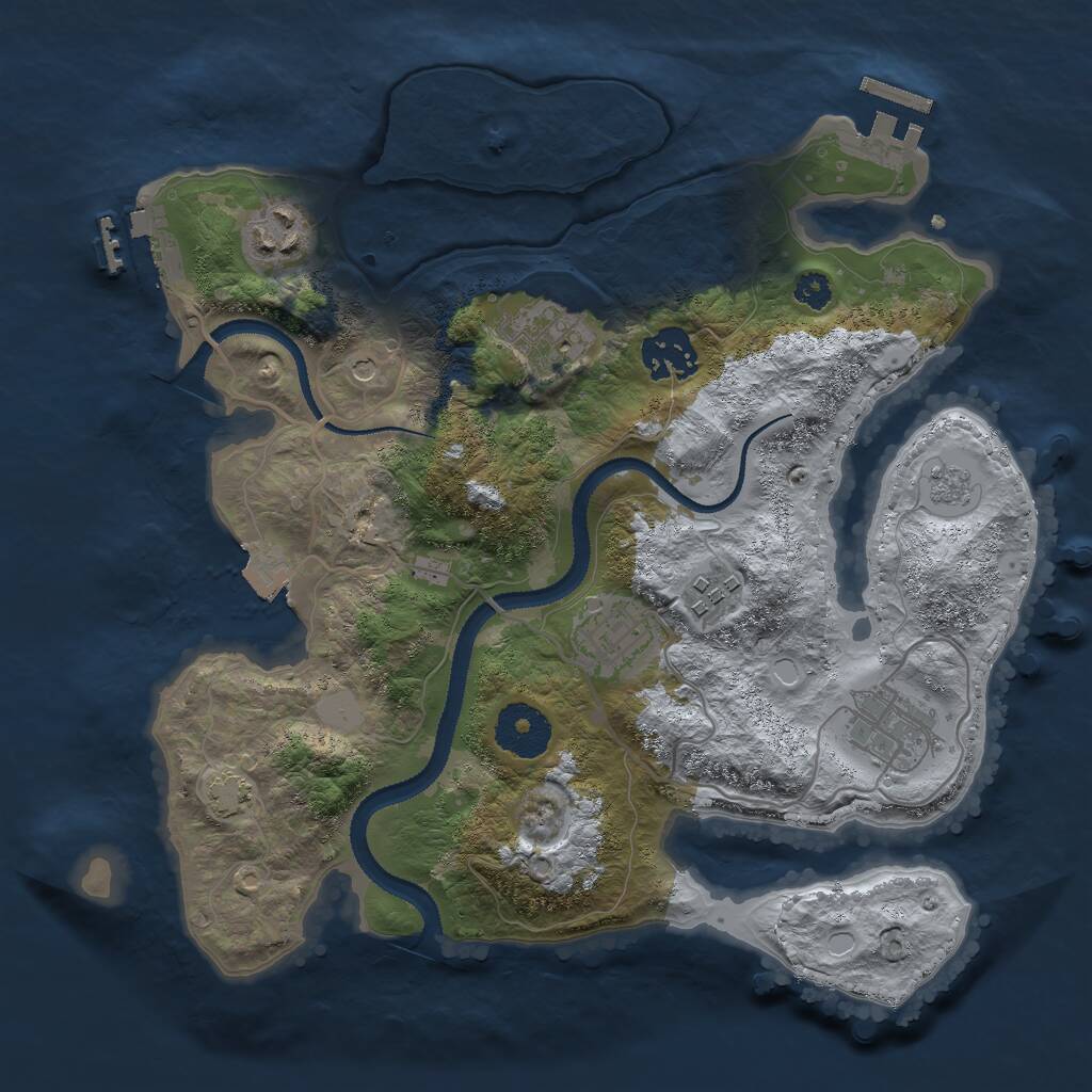 Rust Map: Procedural Map, Size: 3000, Seed: 2025100215, 12 Monuments