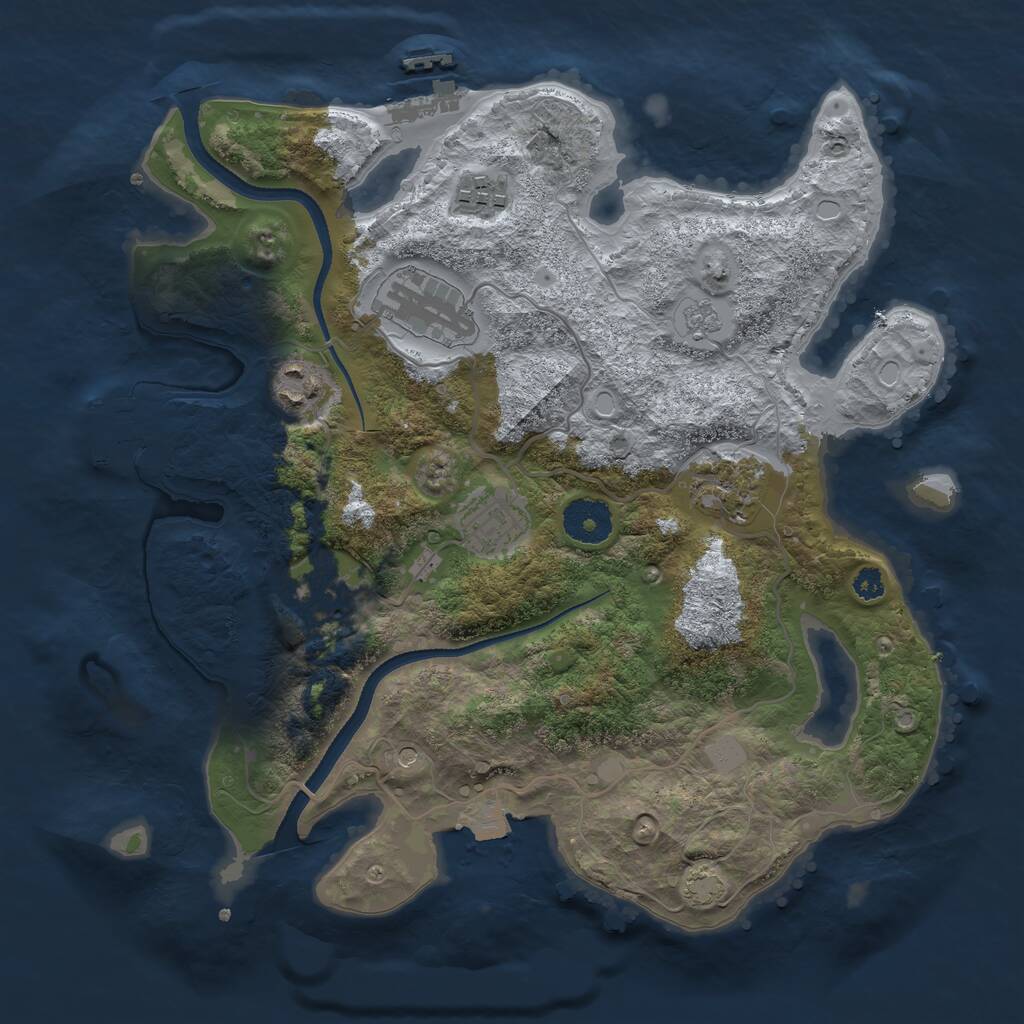 Rust Map: Procedural Map, Size: 3250, Seed: 5637, 12 Monuments
