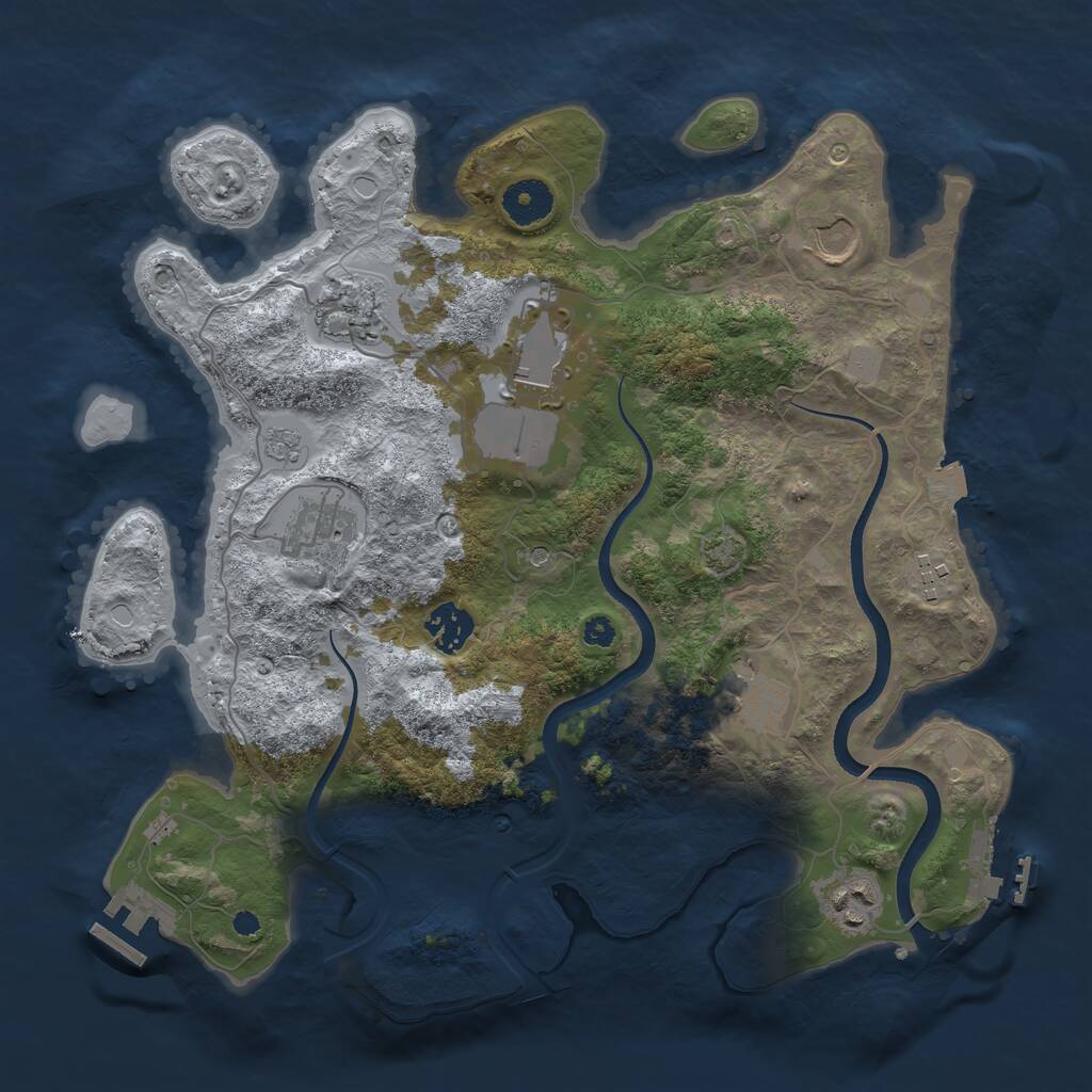 Rust Map: Procedural Map, Size: 3500, Seed: 4996, 14 Monuments