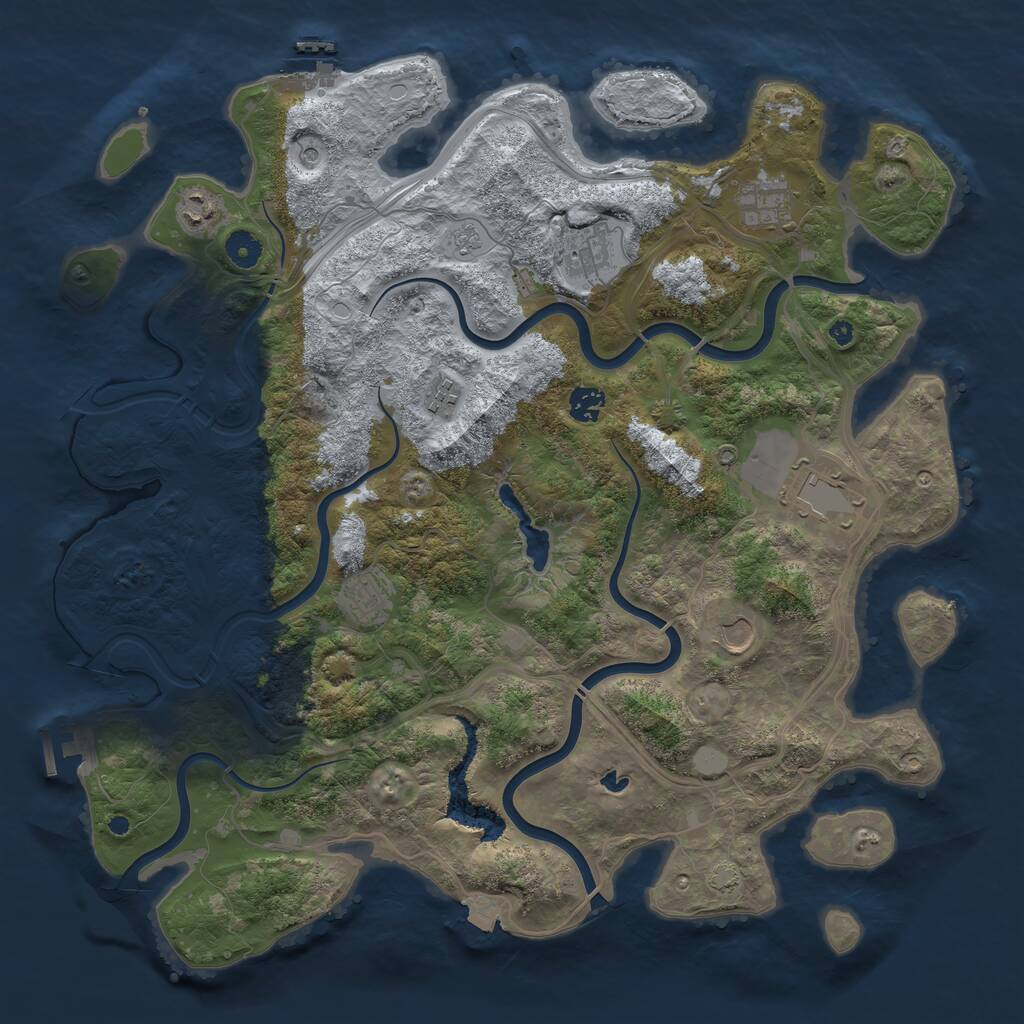 Rust Map: Procedural Map, Size: 4250, Seed: 1419205322, 14 Monuments