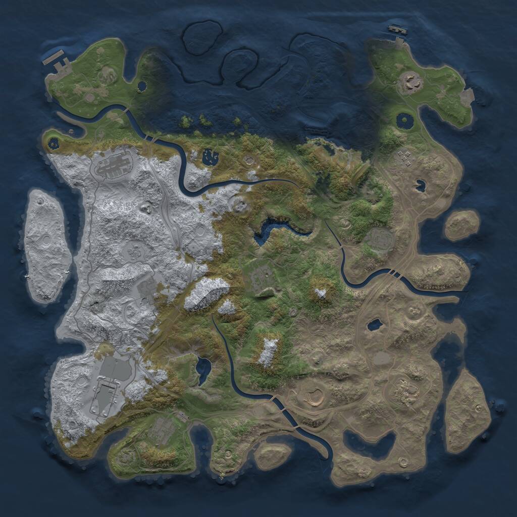 Rust Map: Procedural Map, Size: 4500, Seed: 48735768, 17 Monuments