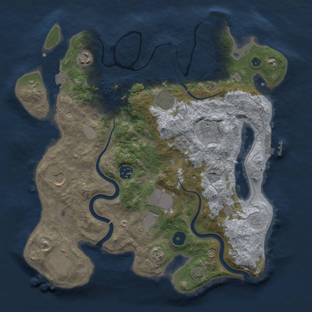 Rust Map: Procedural Map, Size: 3500, Seed: 417235608, 14 Monuments