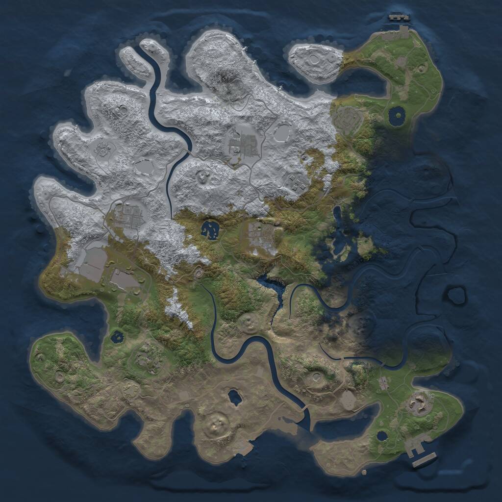 Rust Map: Procedural Map, Size: 4000, Seed: 772436669, 15 Monuments