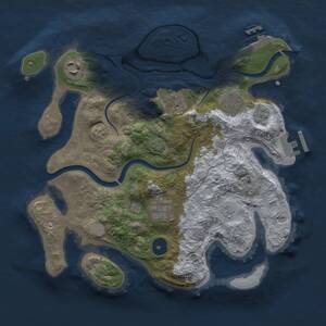Thumbnail Rust Map: Procedural Map, Size: 3000, Seed: 689529802, 11 Monuments