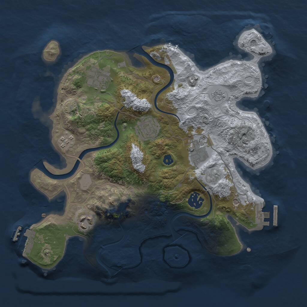 Rust Map: Procedural Map, Size: 3000, Seed: 198273, 12 Monuments