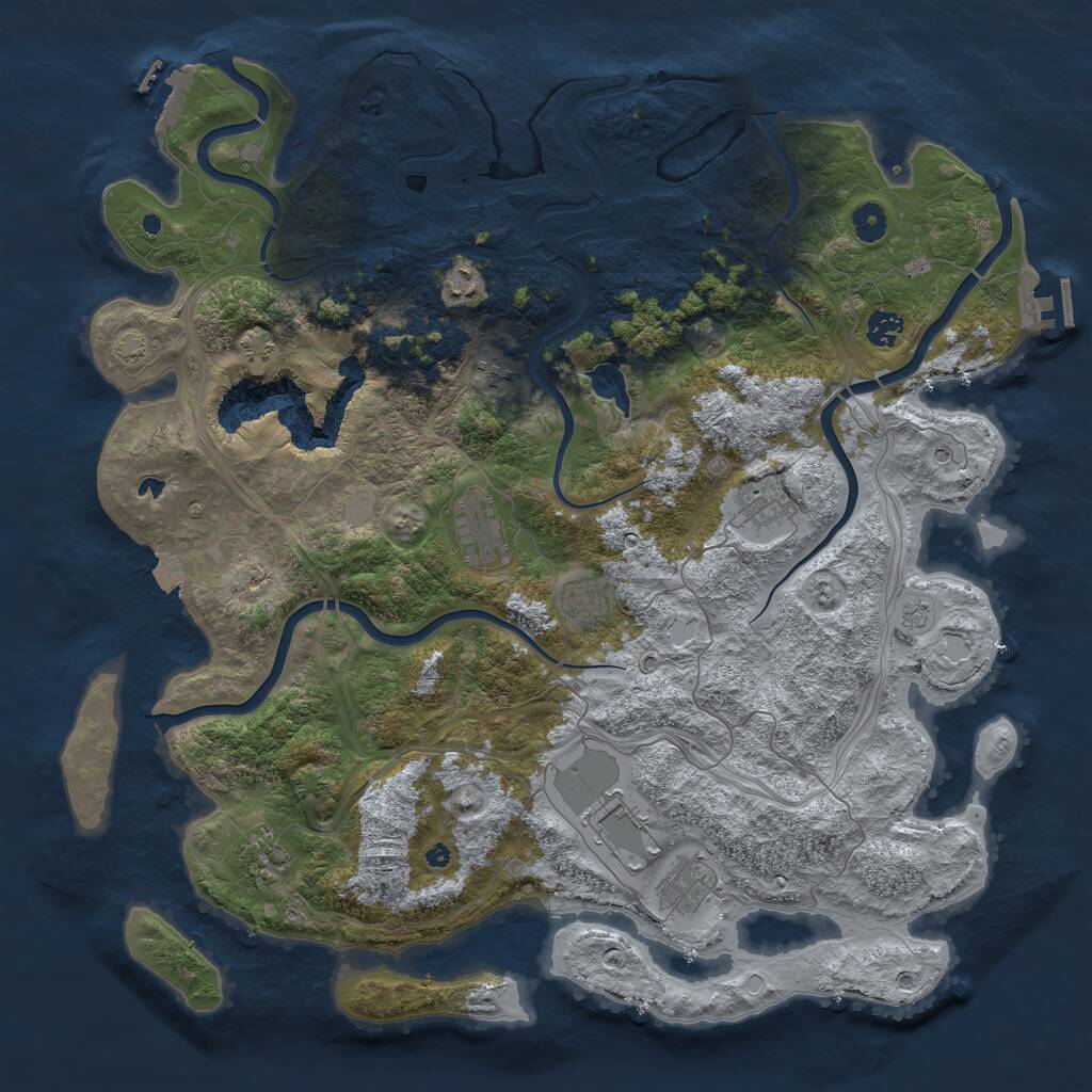 Rust Map: Procedural Map, Size: 4500, Seed: 1542029224, 15 Monuments