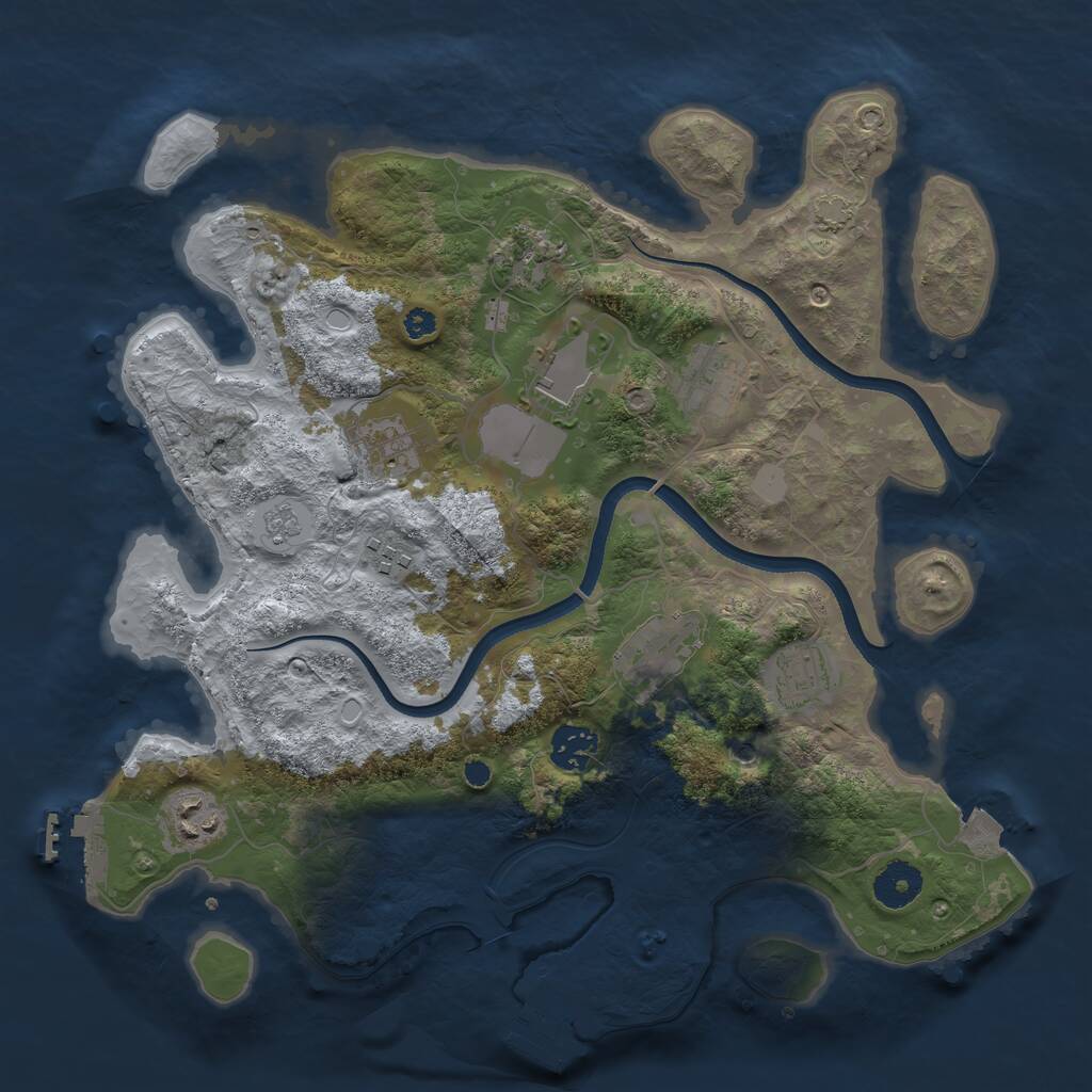 Rust Map: Procedural Map, Size: 3500, Seed: 1036, 15 Monuments