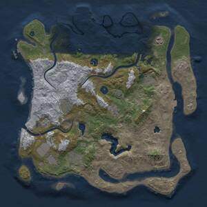 Thumbnail Rust Map: Procedural Map, Size: 4000, Seed: 5215, 14 Monuments