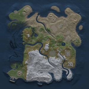 Thumbnail Rust Map: Procedural Map, Size: 3500, Seed: 1334493717, 14 Monuments