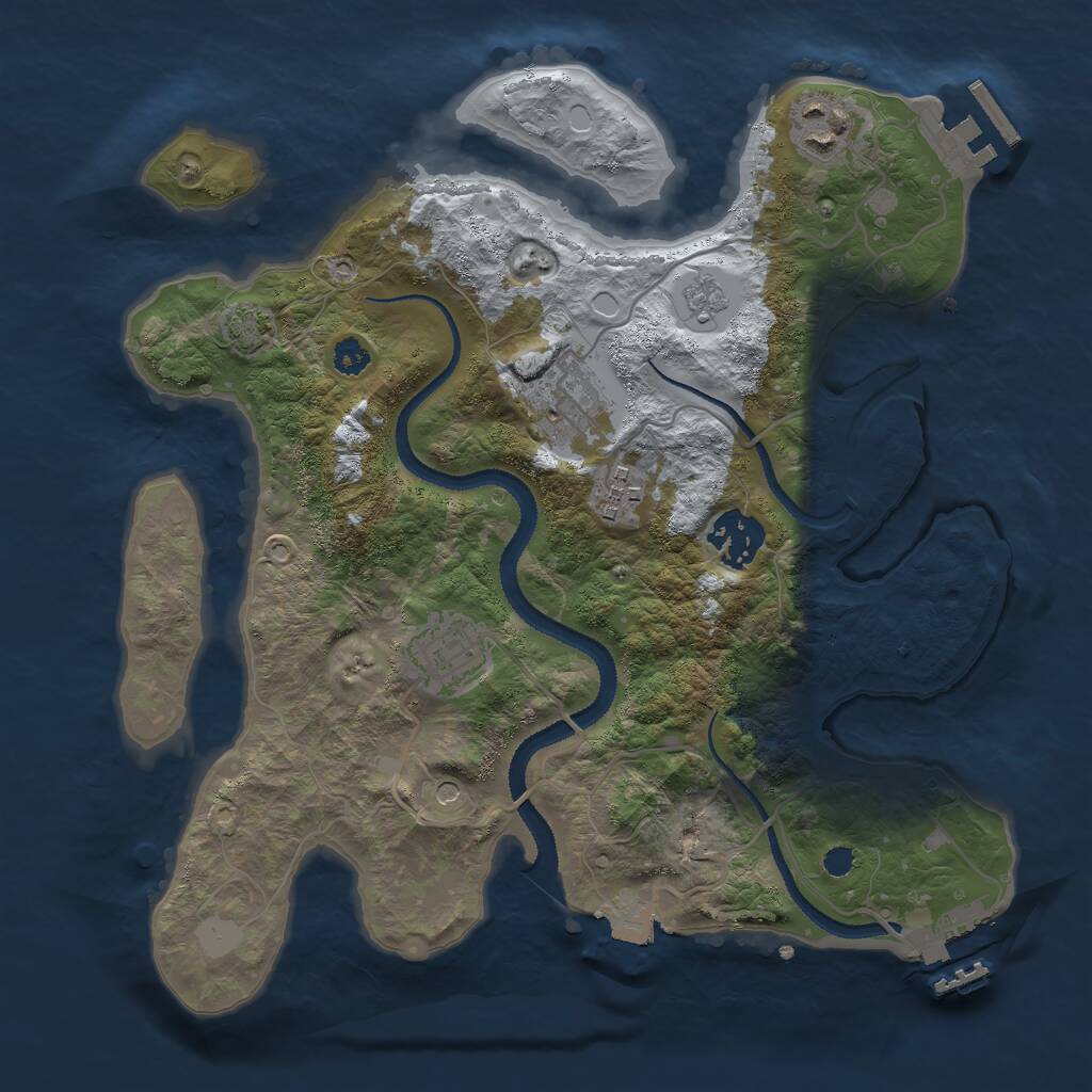 Rust Map: Procedural Map, Size: 3000, Seed: 57846316, 11 Monuments
