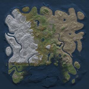 Thumbnail Rust Map: Procedural Map, Size: 4500, Seed: 409882078, 16 Monuments