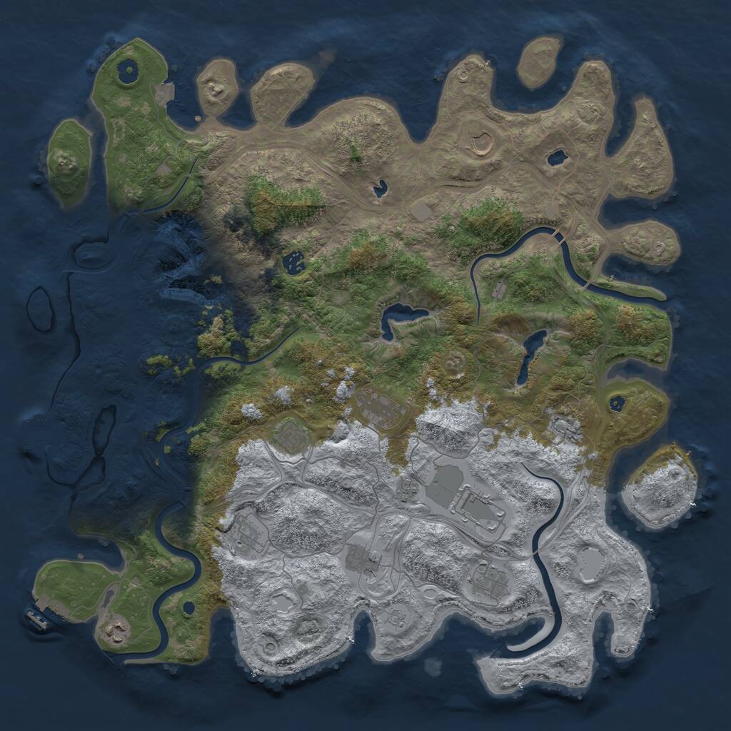 Rust Map: Procedural Map, Size: 4750, Seed: 399208456, 17 Monuments