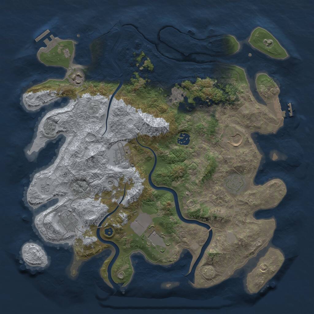 Rust Map: Procedural Map, Size: 3750, Seed: 562439169, 15 Monuments