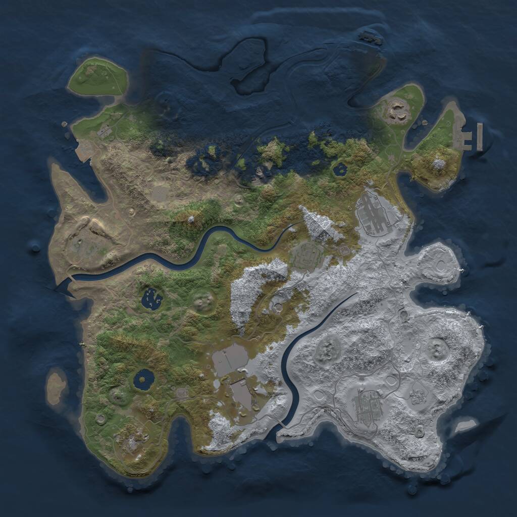 Rust Map: Procedural Map, Size: 3750, Seed: 1156689815, 15 Monuments