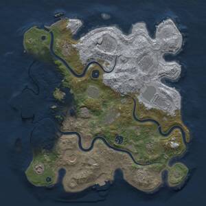 Thumbnail Rust Map: Procedural Map, Size: 3750, Seed: 878536229, 17 Monuments
