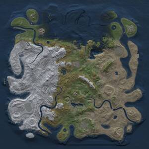 Thumbnail Rust Map: Procedural Map, Size: 4500, Seed: 1609707474, 17 Monuments