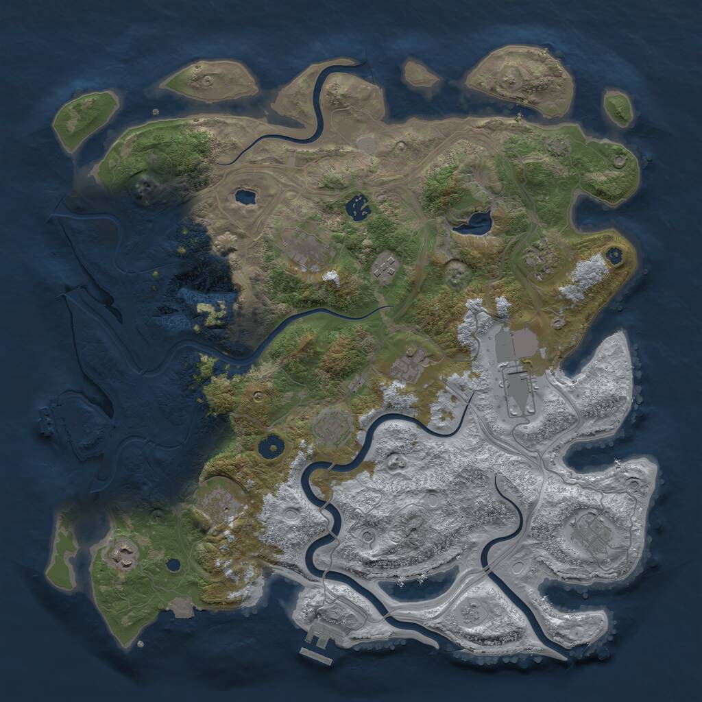 Rust Map: Procedural Map, Size: 4250, Seed: 2085297599, 16 Monuments