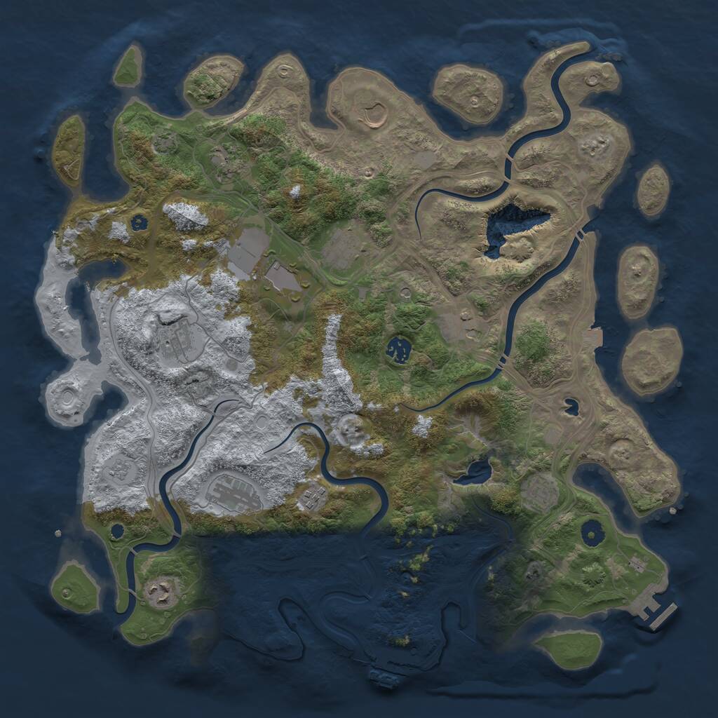 Rust Map: Procedural Map, Size: 4300, Seed: 76923, 17 Monuments