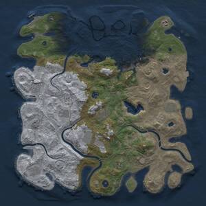 Thumbnail Rust Map: Procedural Map, Size: 4500, Seed: 280964278, 17 Monuments