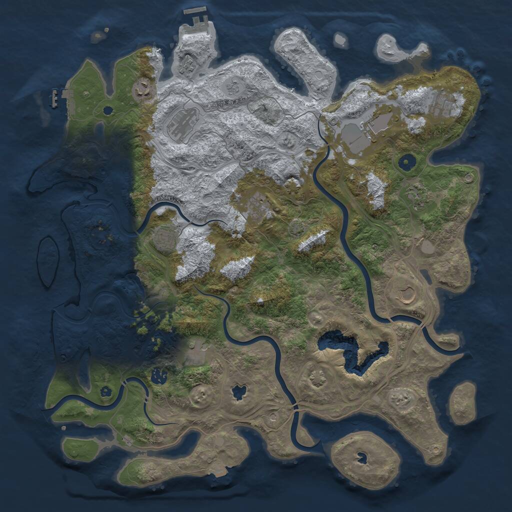 Rust Map: Procedural Map, Size: 4500, Seed: 1569725008, 17 Monuments