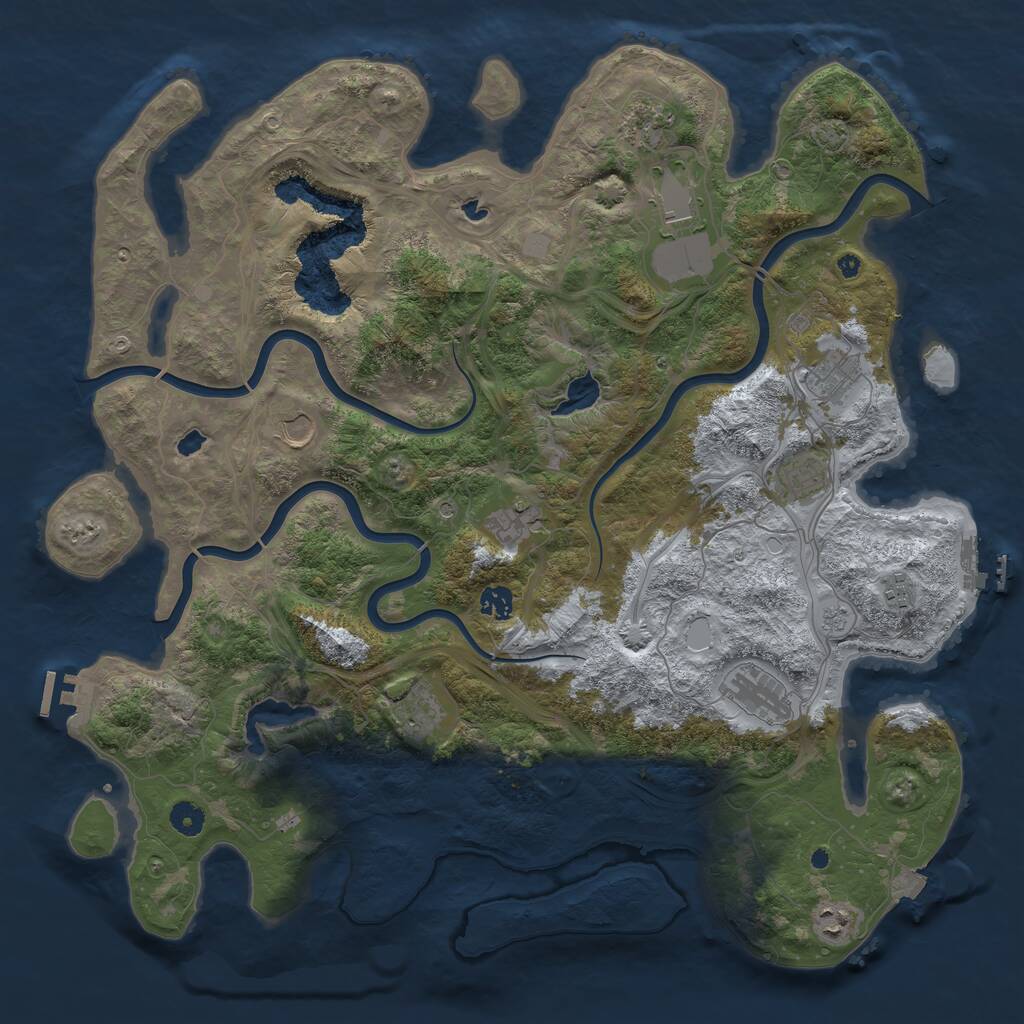 Rust Map: Procedural Map, Size: 4500, Seed: 90307110, 17 Monuments