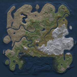Thumbnail Rust Map: Procedural Map, Size: 4500, Seed: 90307110, 17 Monuments