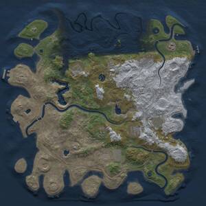 Thumbnail Rust Map: Procedural Map, Size: 4500, Seed: 784698833, 16 Monuments