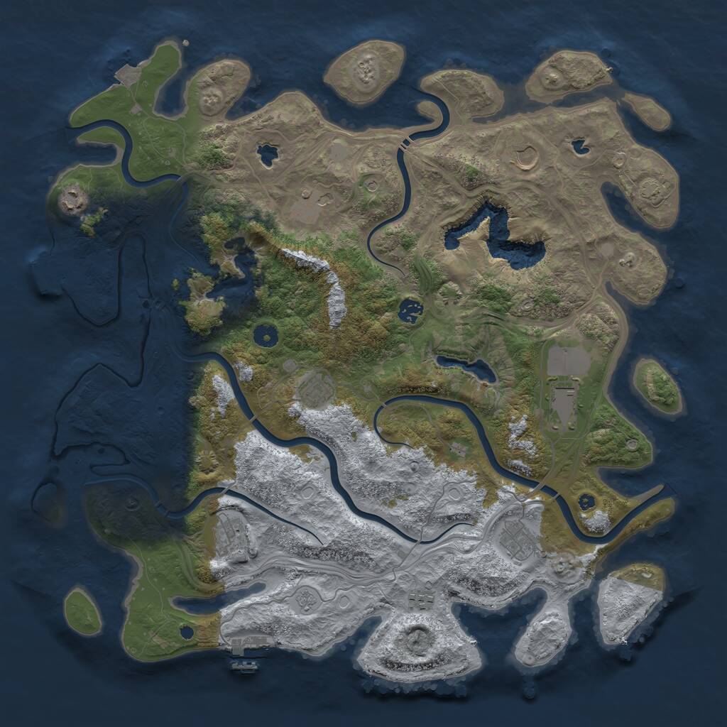 Rust Map: Procedural Map, Size: 4500, Seed: 913231571, 15 Monuments