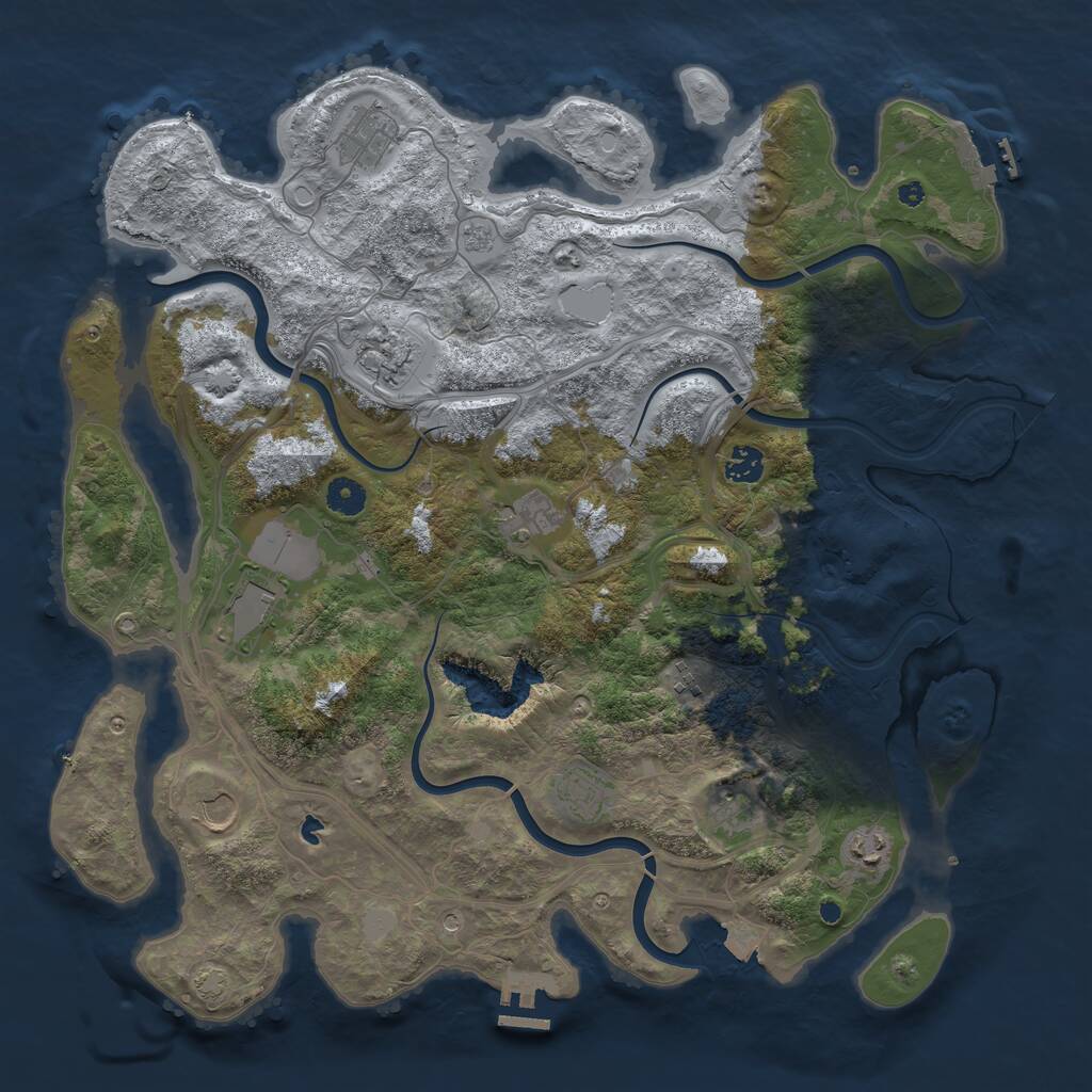 Rust Map: Procedural Map, Size: 4250, Seed: 754333580, 16 Monuments