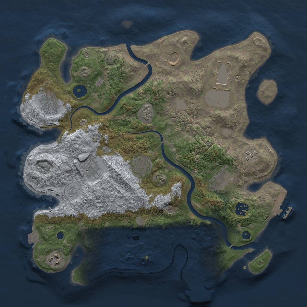 Rust Map: Procedural Map, Size: 3500, Seed: 1684808134, 15 Monuments