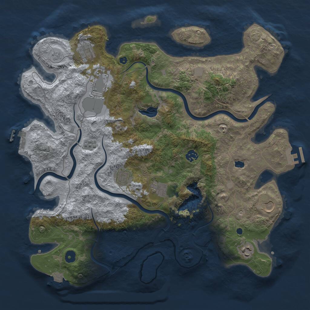 Rust Map: Procedural Map, Size: 4000, Seed: 788788670, 14 Monuments