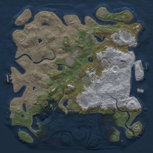 Thumbnail Rust Map: Procedural Map, Size: 4500, Seed: 348254583, 17 Monuments