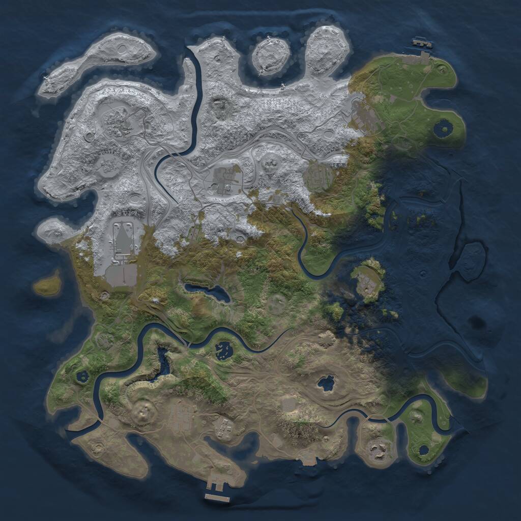 Rust Map: Procedural Map, Size: 4250, Seed: 334553411, 16 Monuments