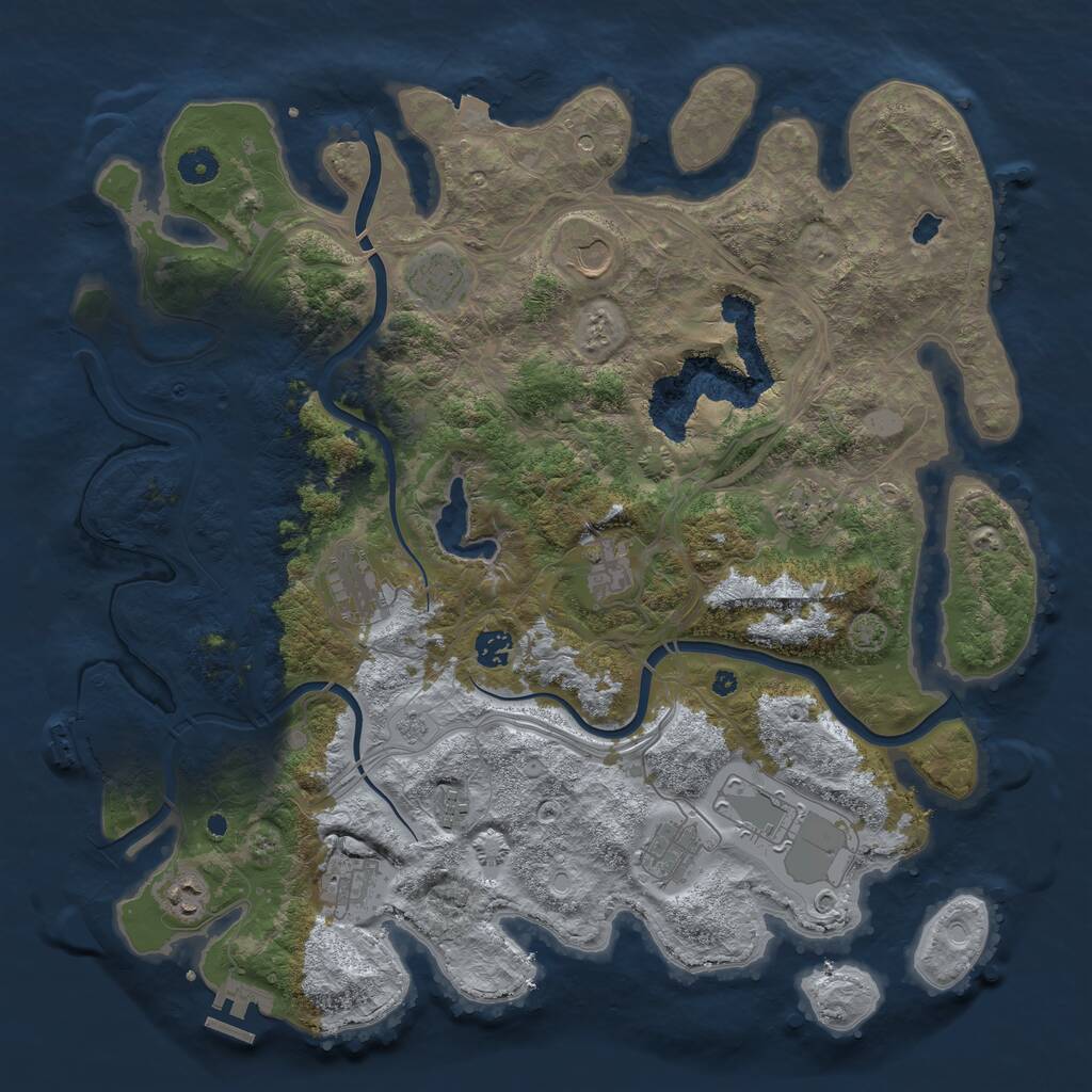 Rust Map: Procedural Map, Size: 4300, Seed: 264258870, 17 Monuments