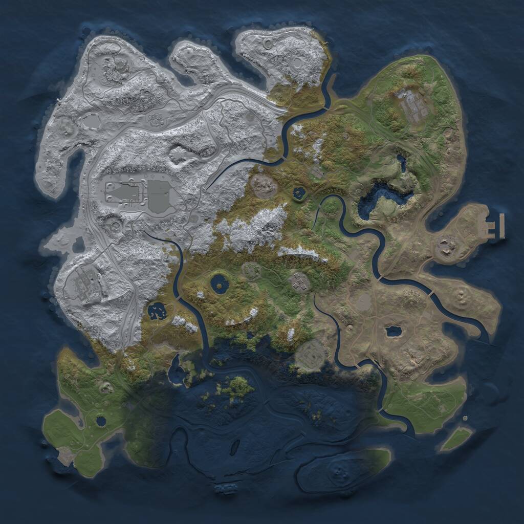 Rust Map: Procedural Map, Size: 4250, Seed: 1127488279, 14 Monuments