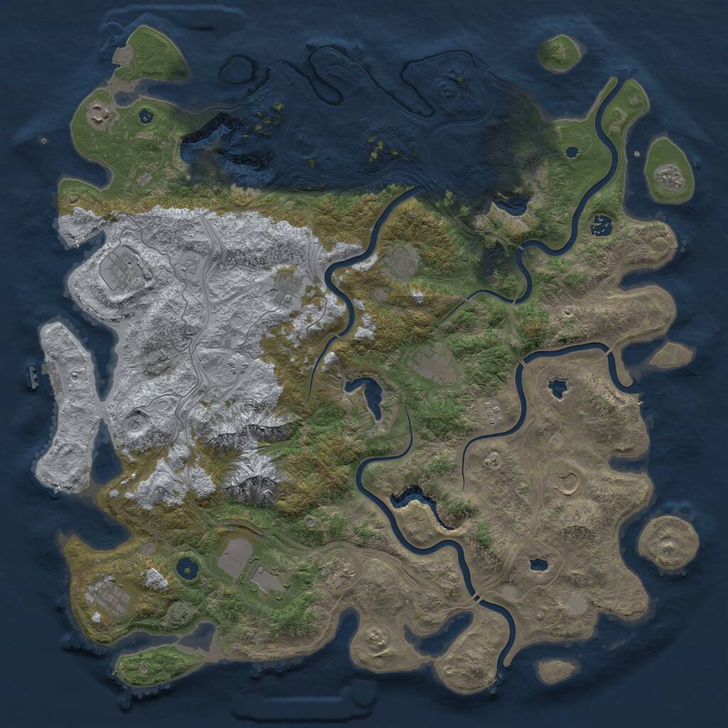 Rust Map: Procedural Map, Size: 5000, Seed: 202269645, 16 Monuments