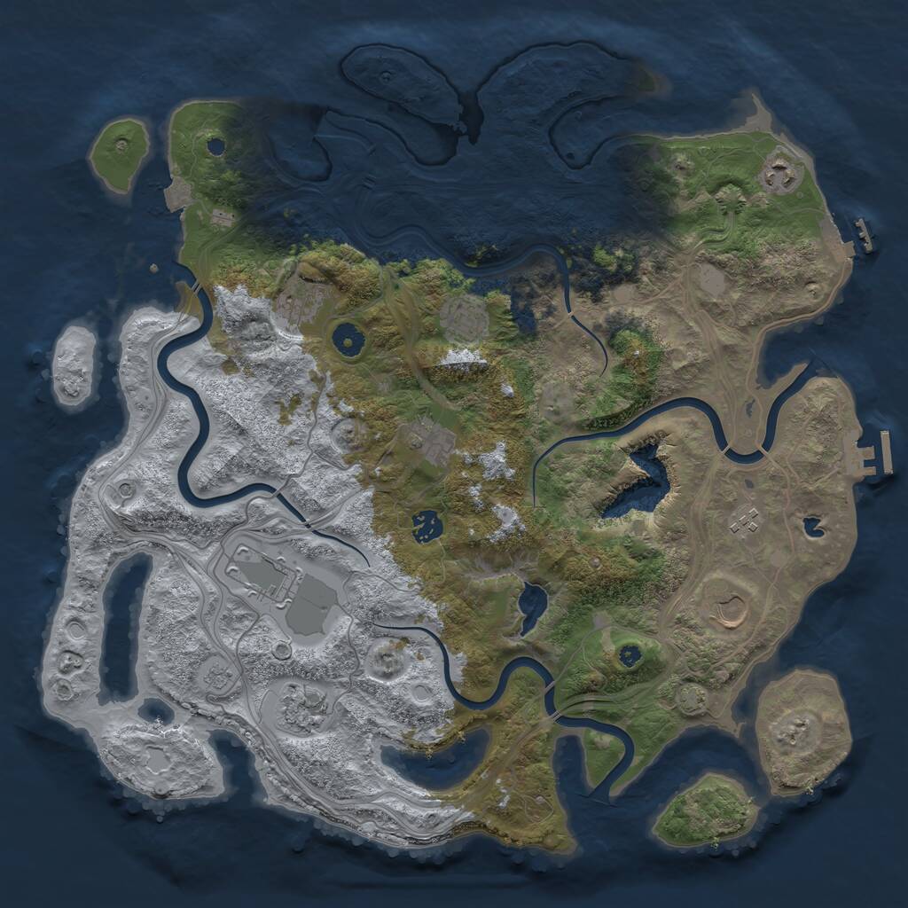 Rust Map: Procedural Map, Size: 4250, Seed: 1019557422, 15 Monuments