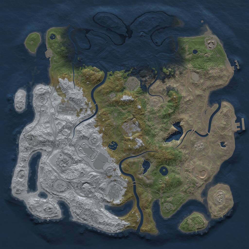 Rust Map: Procedural Map, Size: 4250, Seed: 1019557422, 16 Monuments