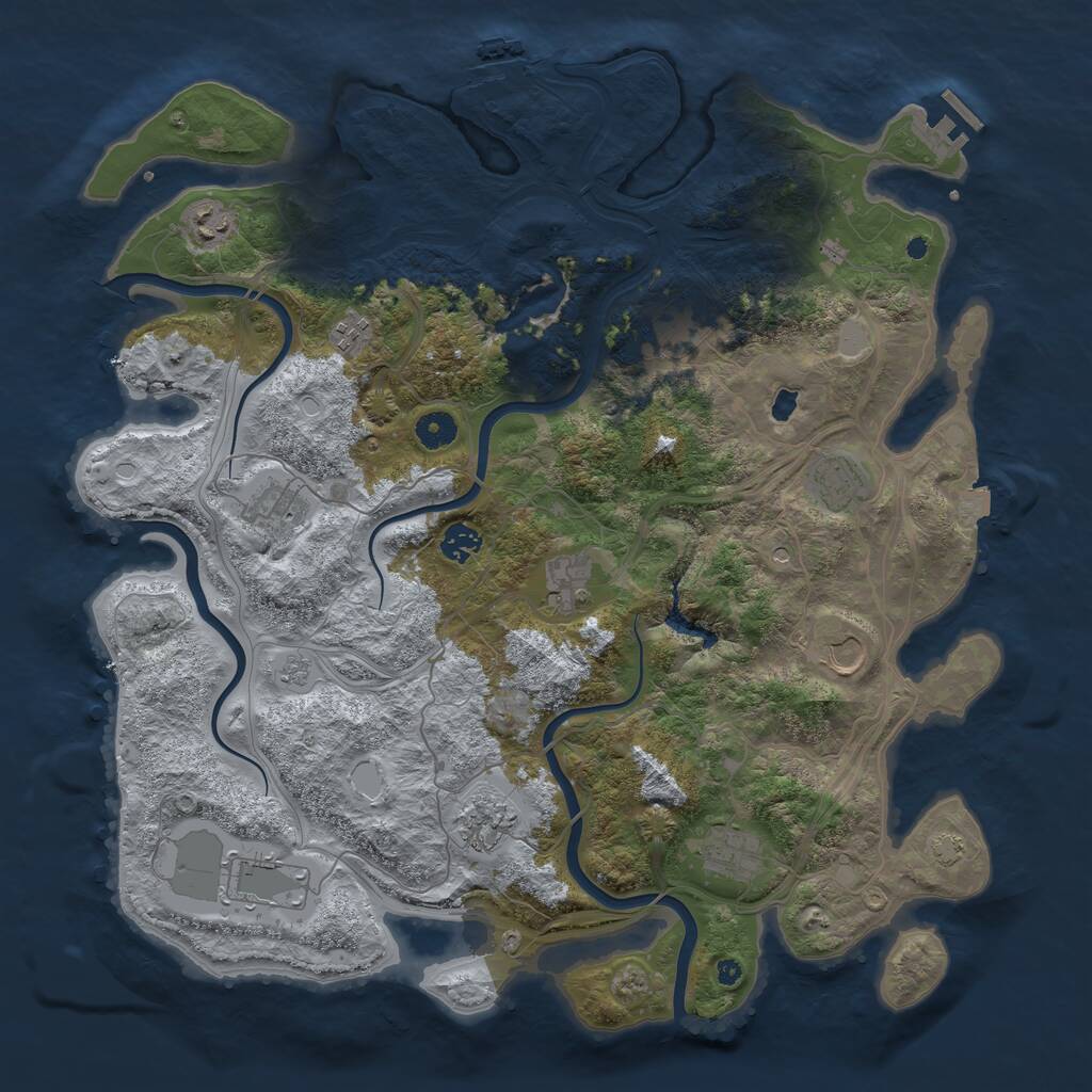 Rust Map: Procedural Map, Size: 4250, Seed: 624200823, 17 Monuments