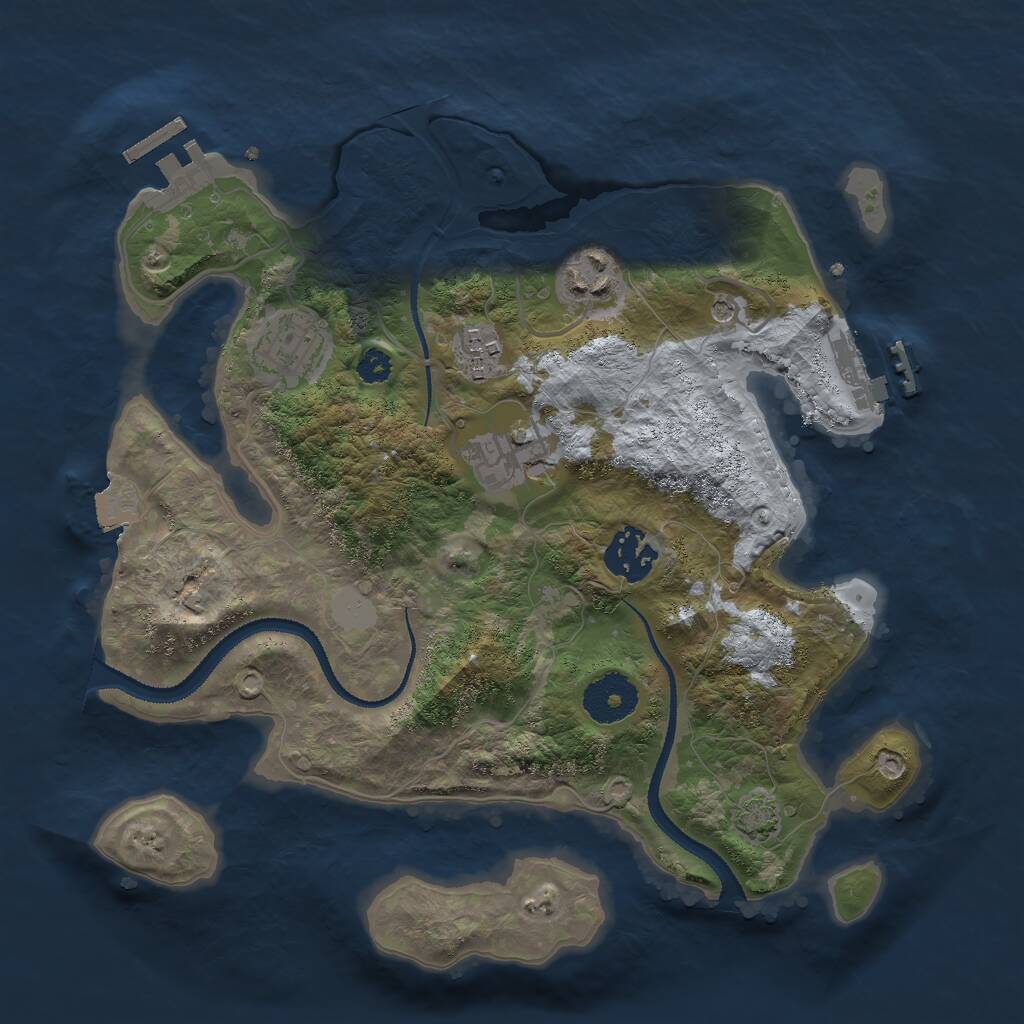 Rust Map: Procedural Map, Size: 3000, Seed: 775202764, 10 Monuments