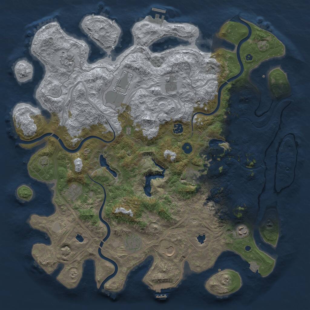 Rust Map: Procedural Map, Size: 4500, Seed: 988555333, 16 Monuments