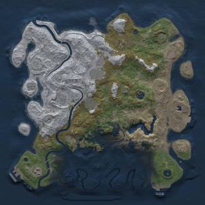 Thumbnail Rust Map: Procedural Map, Size: 4000, Seed: 736744930, 14 Monuments