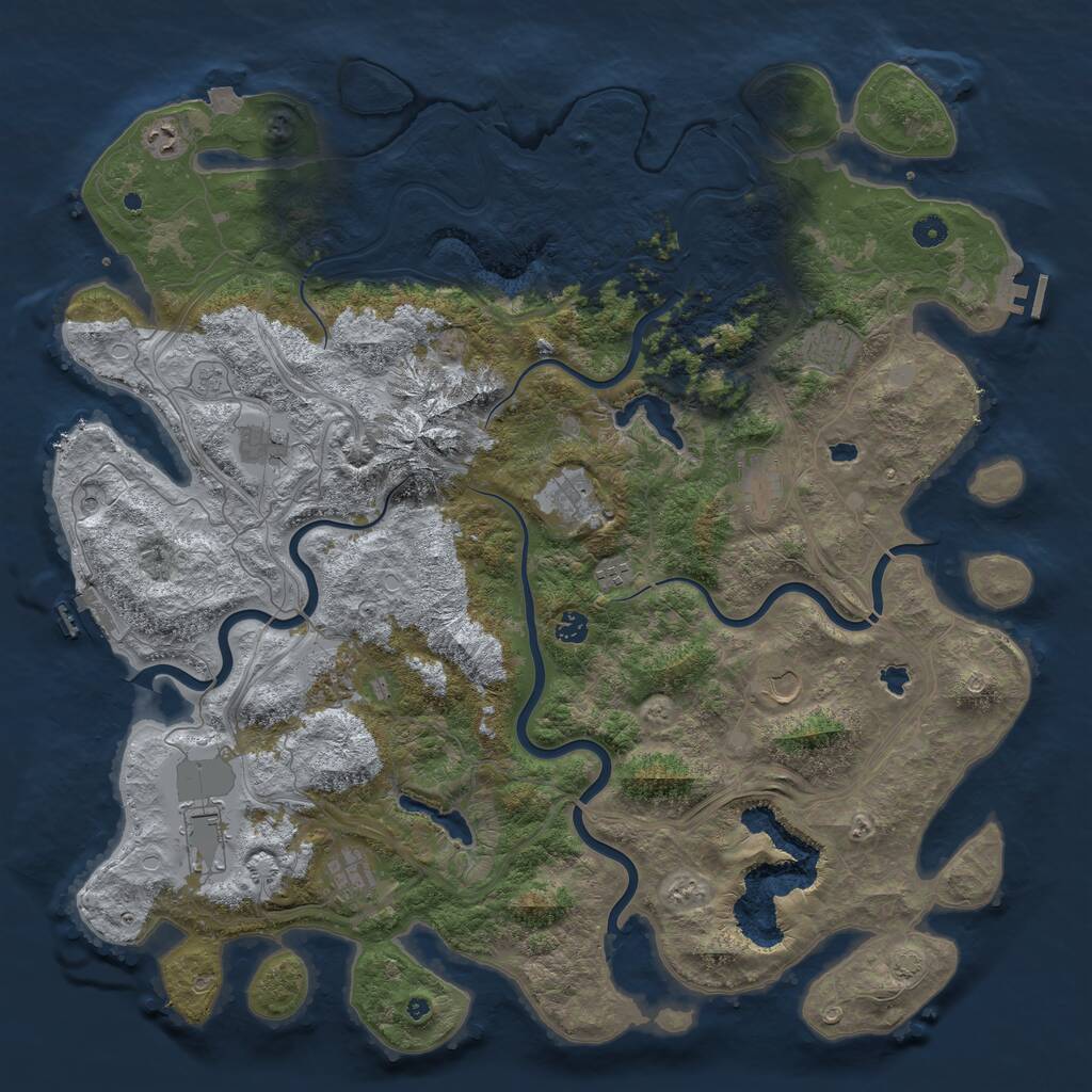 Rust Map: Procedural Map, Size: 5000, Seed: 272457702, 17 Monuments