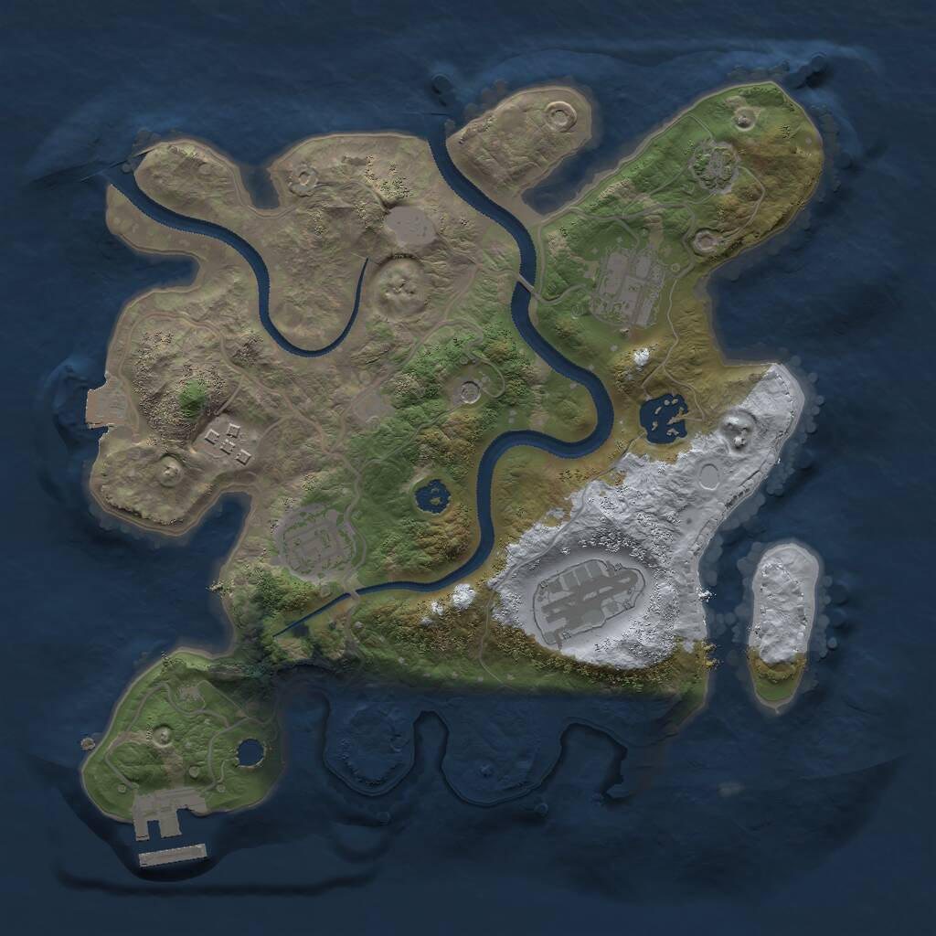 Rust Map: Procedural Map, Size: 2800, Seed: 9070541, 9 Monuments