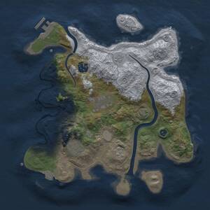 Thumbnail Rust Map: Procedural Map, Size: 3000, Seed: 1433641169, 9 Monuments