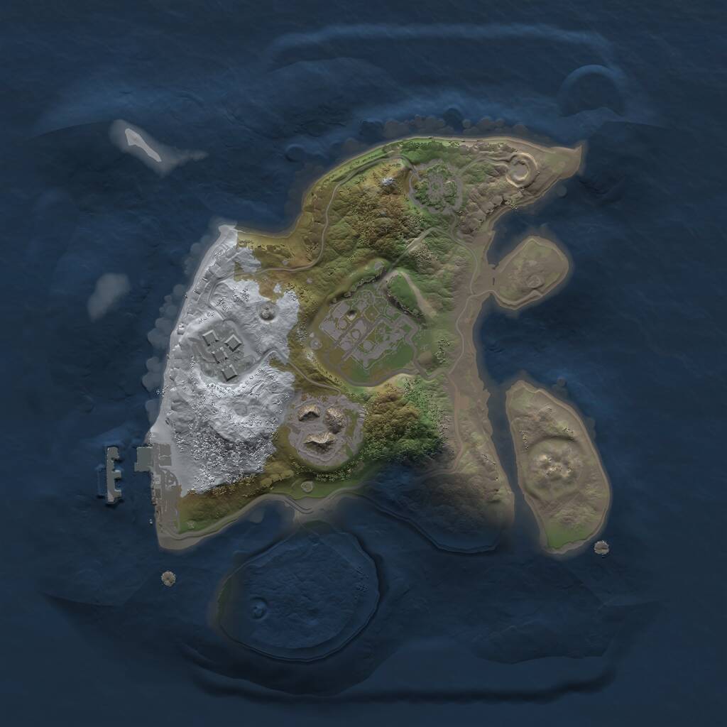 Rust Map: Procedural Map, Size: 2050, Seed: 1308614983, 6 Monuments