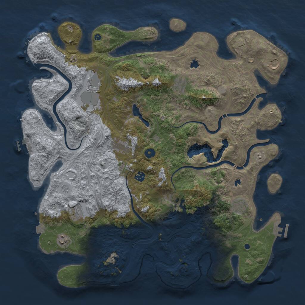Rust Map: Procedural Map, Size: 4500, Seed: 1263010555, 15 Monuments