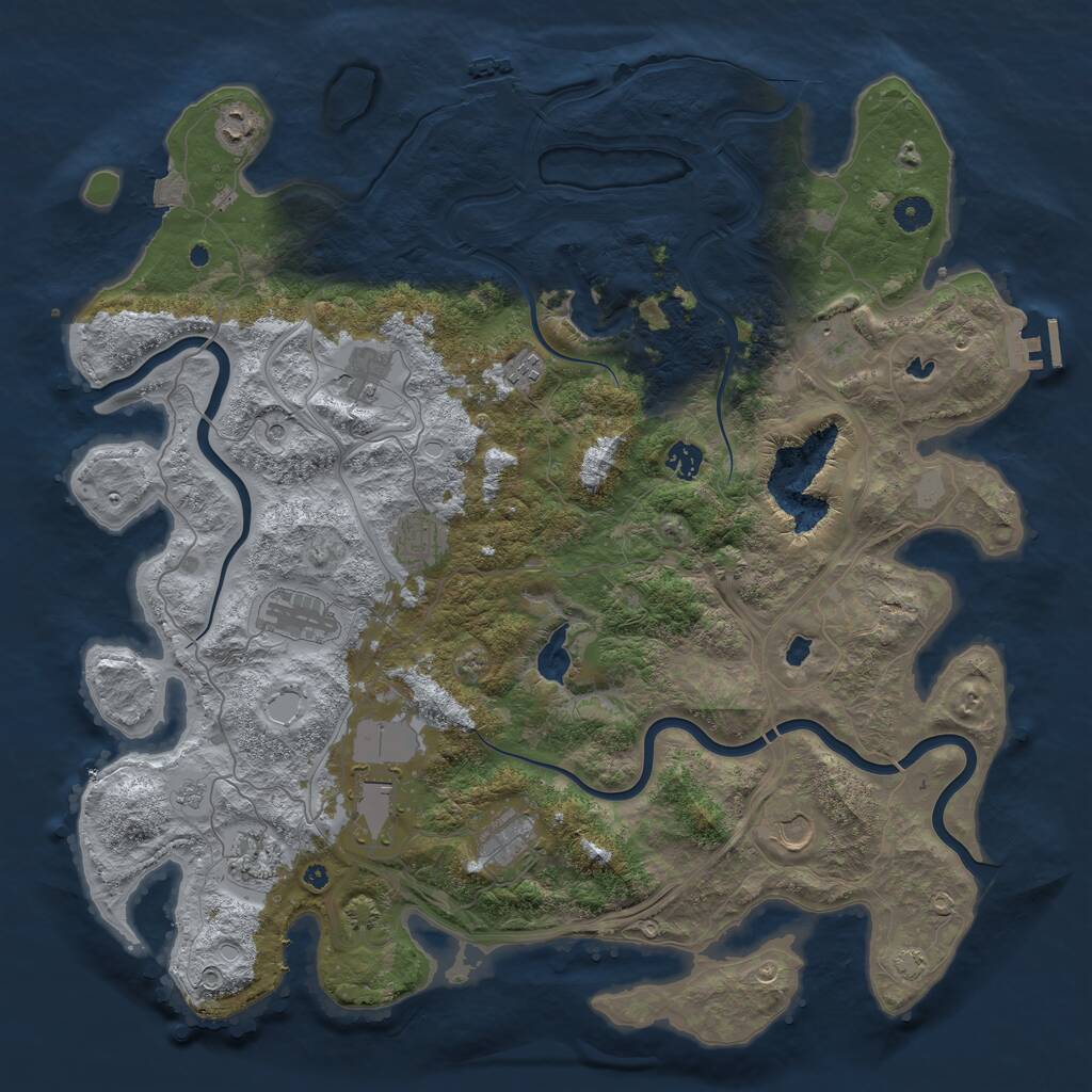 Rust Map: Procedural Map, Size: 4500, Seed: 122601003, 17 Monuments