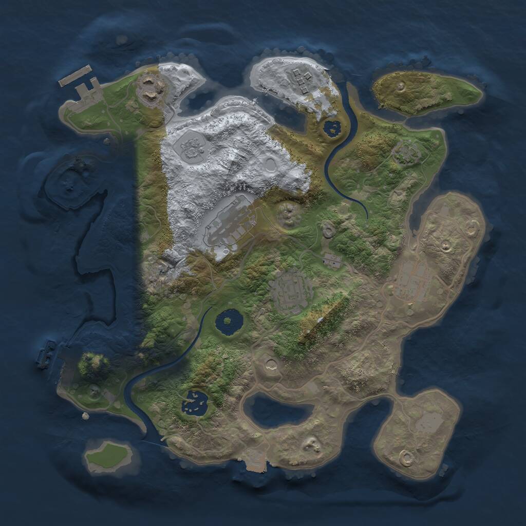 Rust Map: Procedural Map, Size: 3000, Seed: 1570119037, 12 Monuments