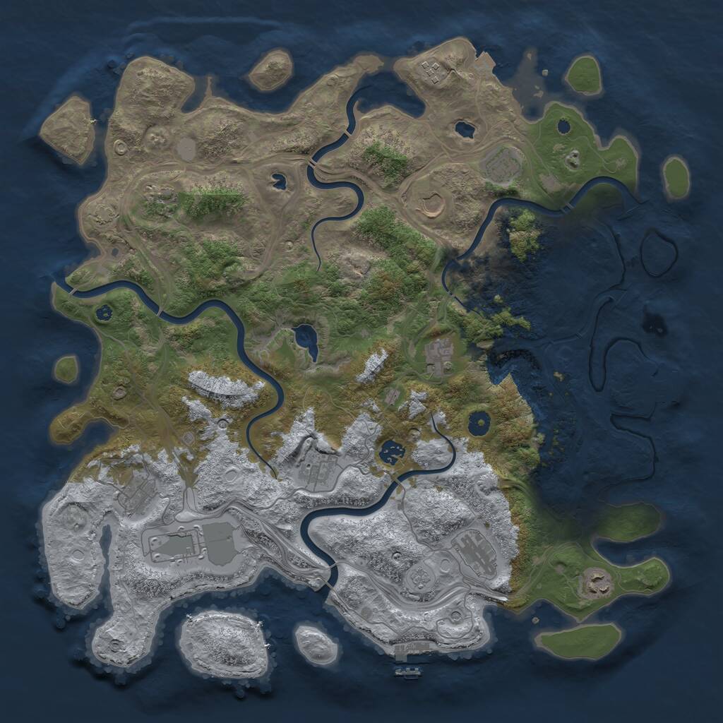 Rust Map: Procedural Map, Size: 4500, Seed: 767215904, 17 Monuments